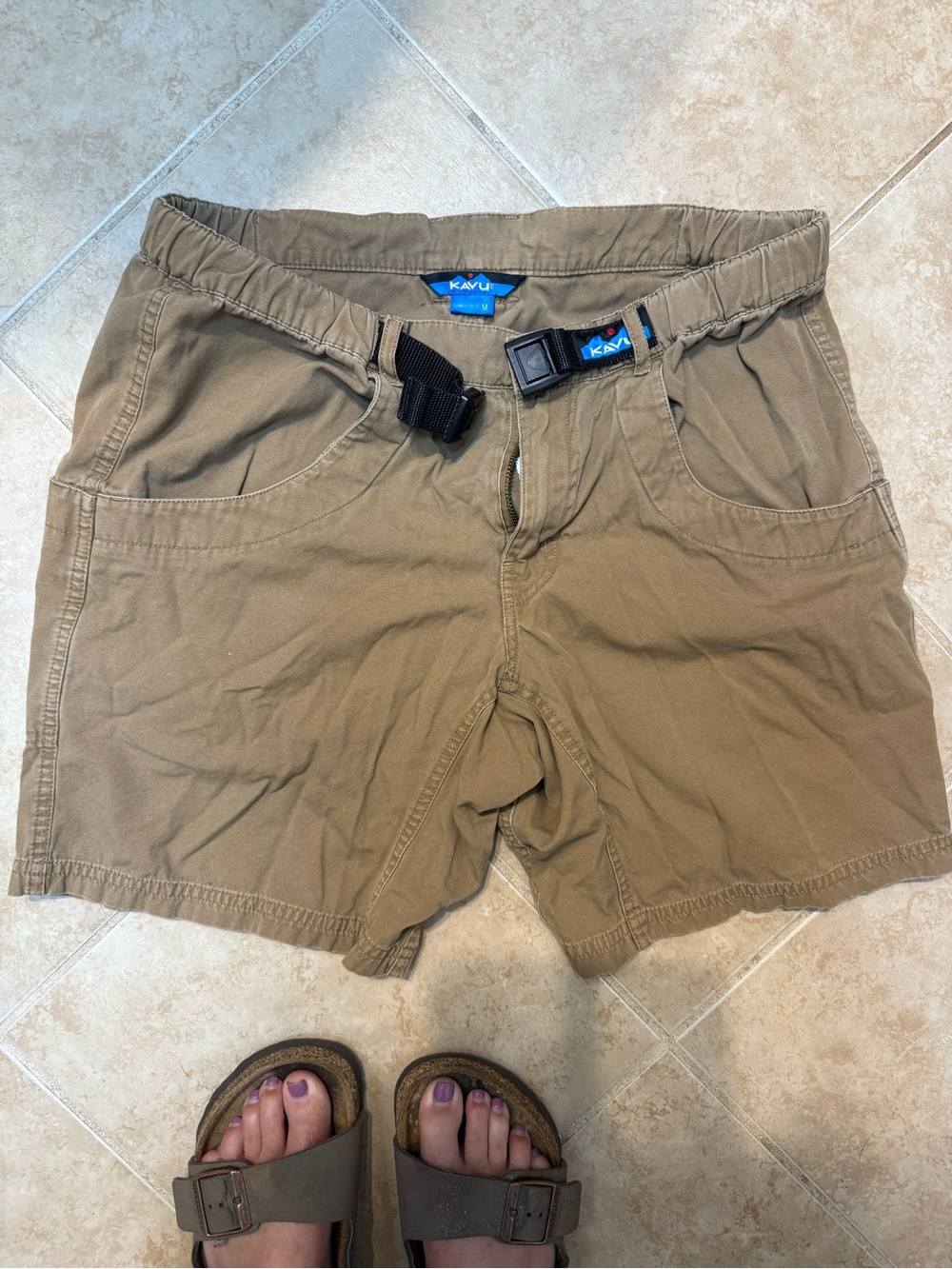 Kavu Men's Size Medium Brown Shorts 100% Cotton 7 Inch Inseam